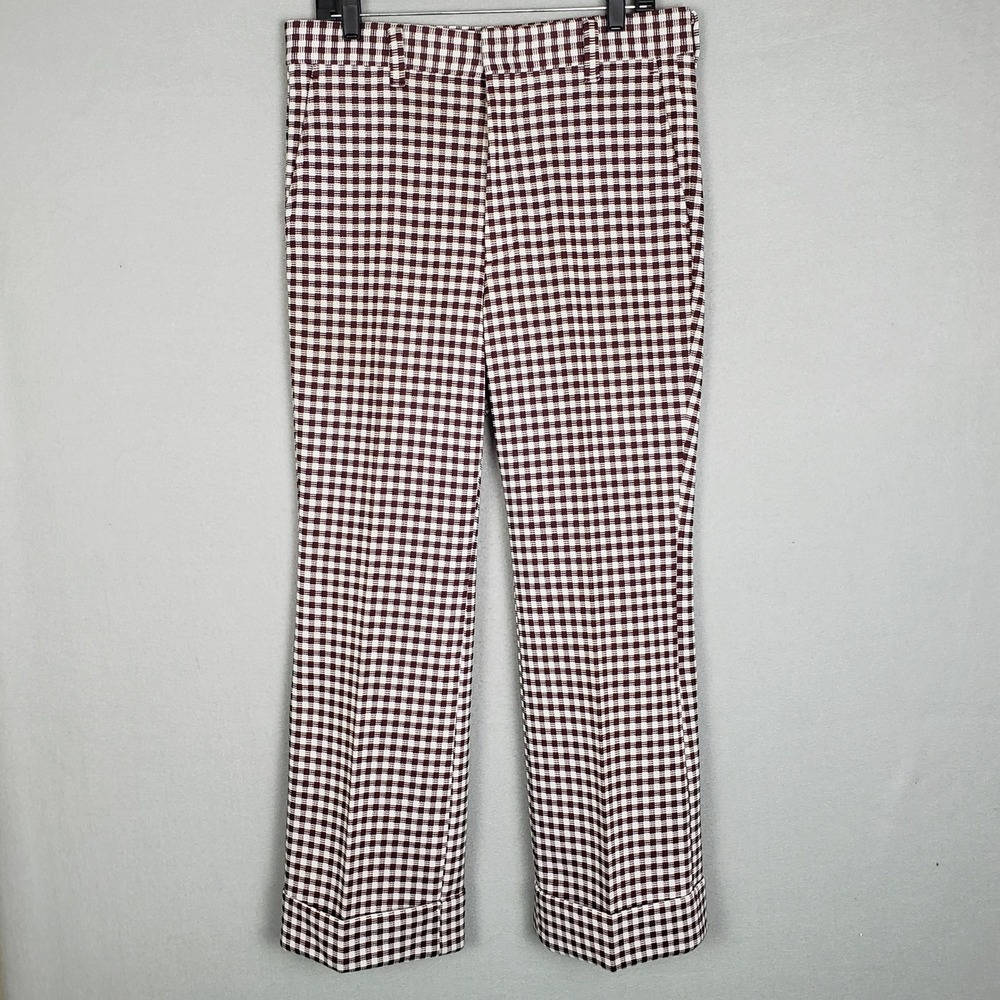 Vintage Farah Salesman Pants Purple Cream Gingham Checkered Men's Size 34x30